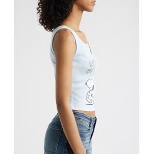 Snoopy Print Split Neck Tank‎ Top